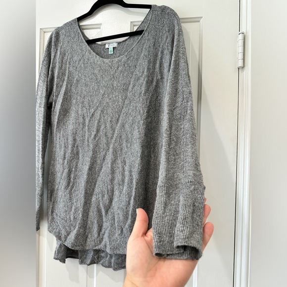 Susana mixed wool soft low scoop neck off the shoulder sweater top blouse - Picture 8 of 13